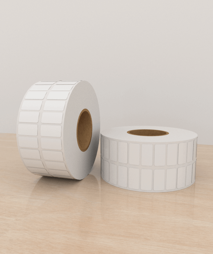 Etiquetas Papel 1,5×0,75 pulg, 2 columna, core 3, 15,000 etiquetas