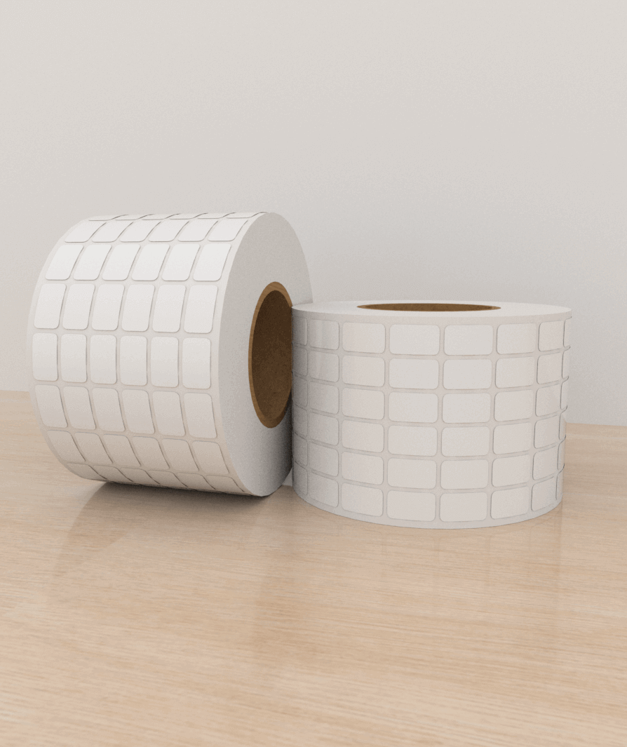 Etiquetas Papel 1,5×2,5 cm, 6 columna, core 3, 25,000 etiquetas