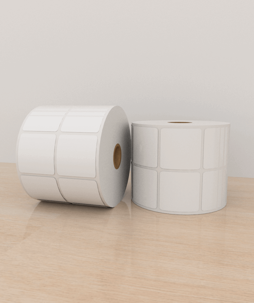 Etiquetas Papel 2×2 pulg, 2 columna, core 1, 2000 etiquetas