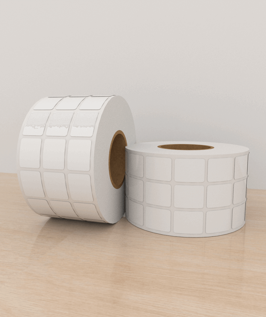 Etiquetas Poliéster 3×3,8 cm, 3 columna, core 3, 10,000 etiquetas