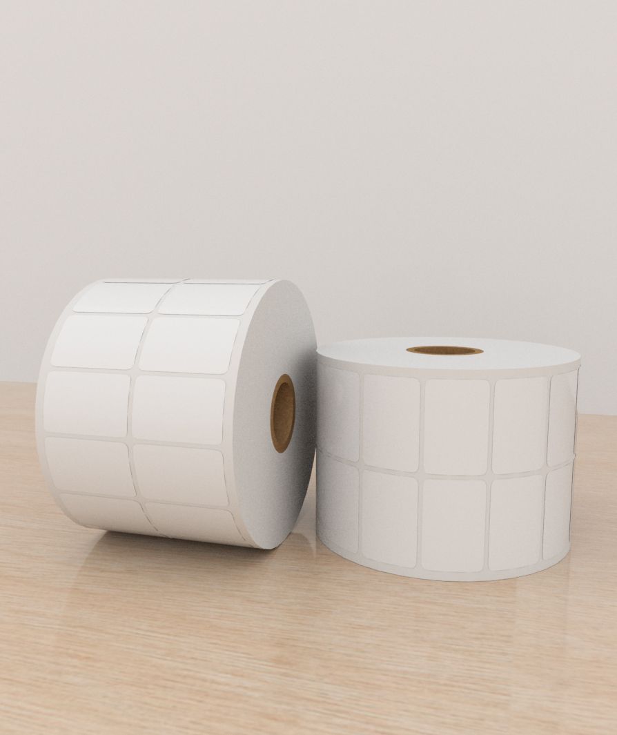 Etiquetas Poliéster 3,8×2,5 cm, 2 columna, core 1, 5,000 etiquetas