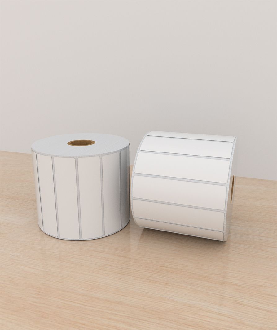 Etiquetas Poliéster 4×1 pulg, 1 columna, core 1, 1500 etiquetas