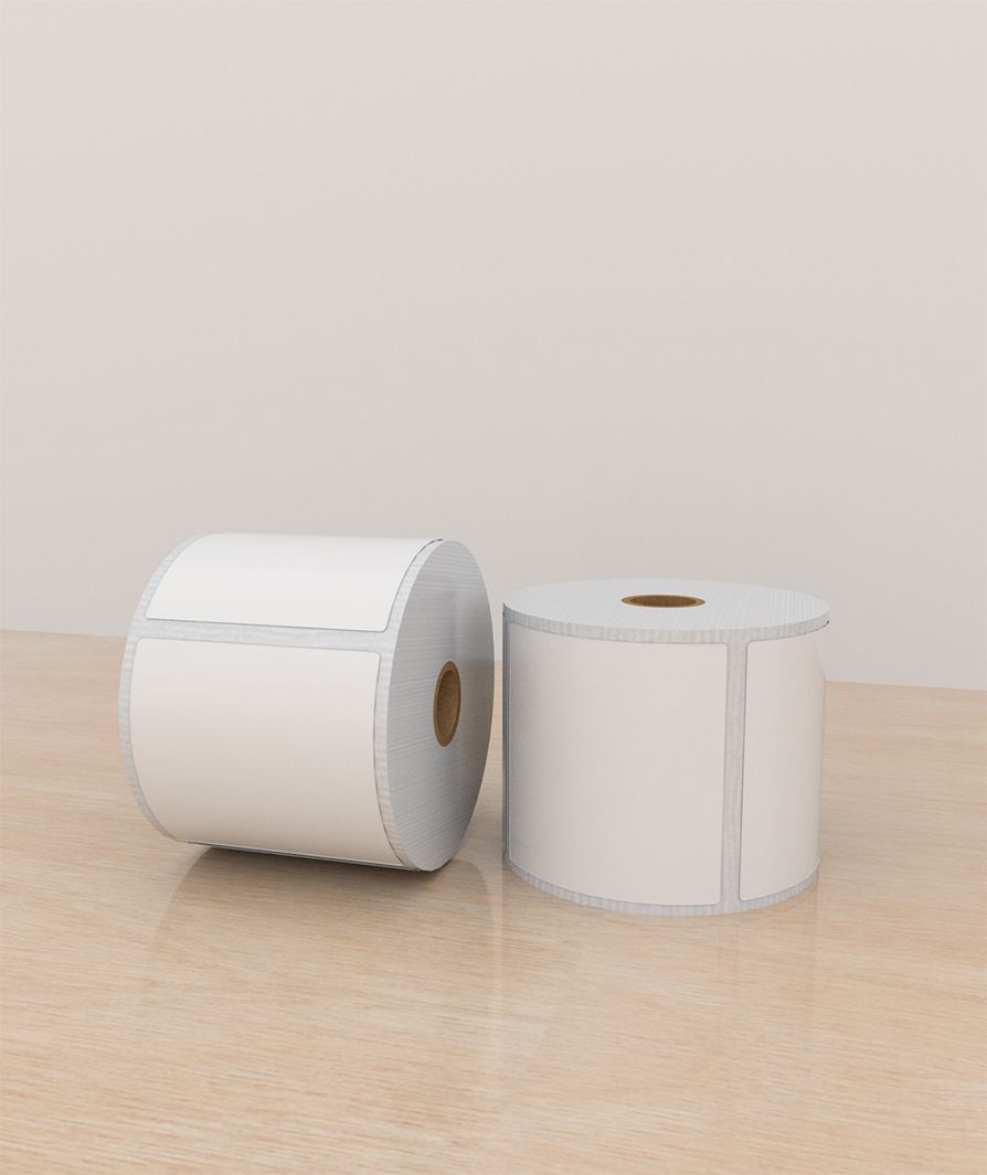 Etiquetas Poliéster 4×4 pulg, 1 columna, core 1, 500 etiquetas